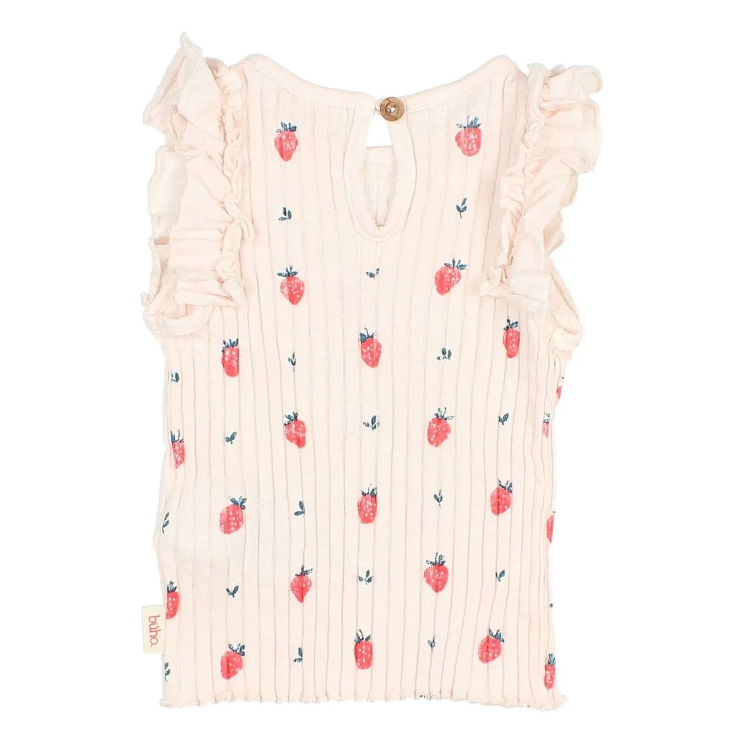 Búho - Embossed Strawberry Organic Cotton Top | Lychee Pink