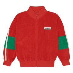 The Campamento - Color Blocked Fleece Zip-Up Sweatshirt | Red