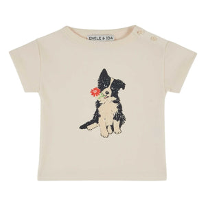 Emile et Ida - Organic Cotton T-Shirt Dog | Cream