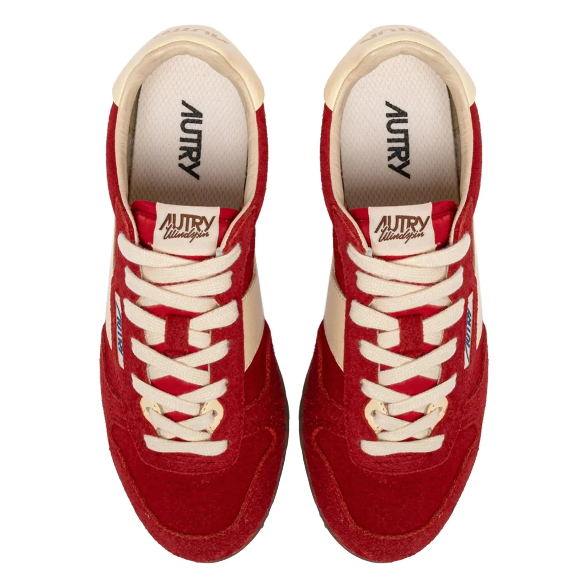 Autry - Windspin Low Two-Tone Suede and Leather Sneakers | Red