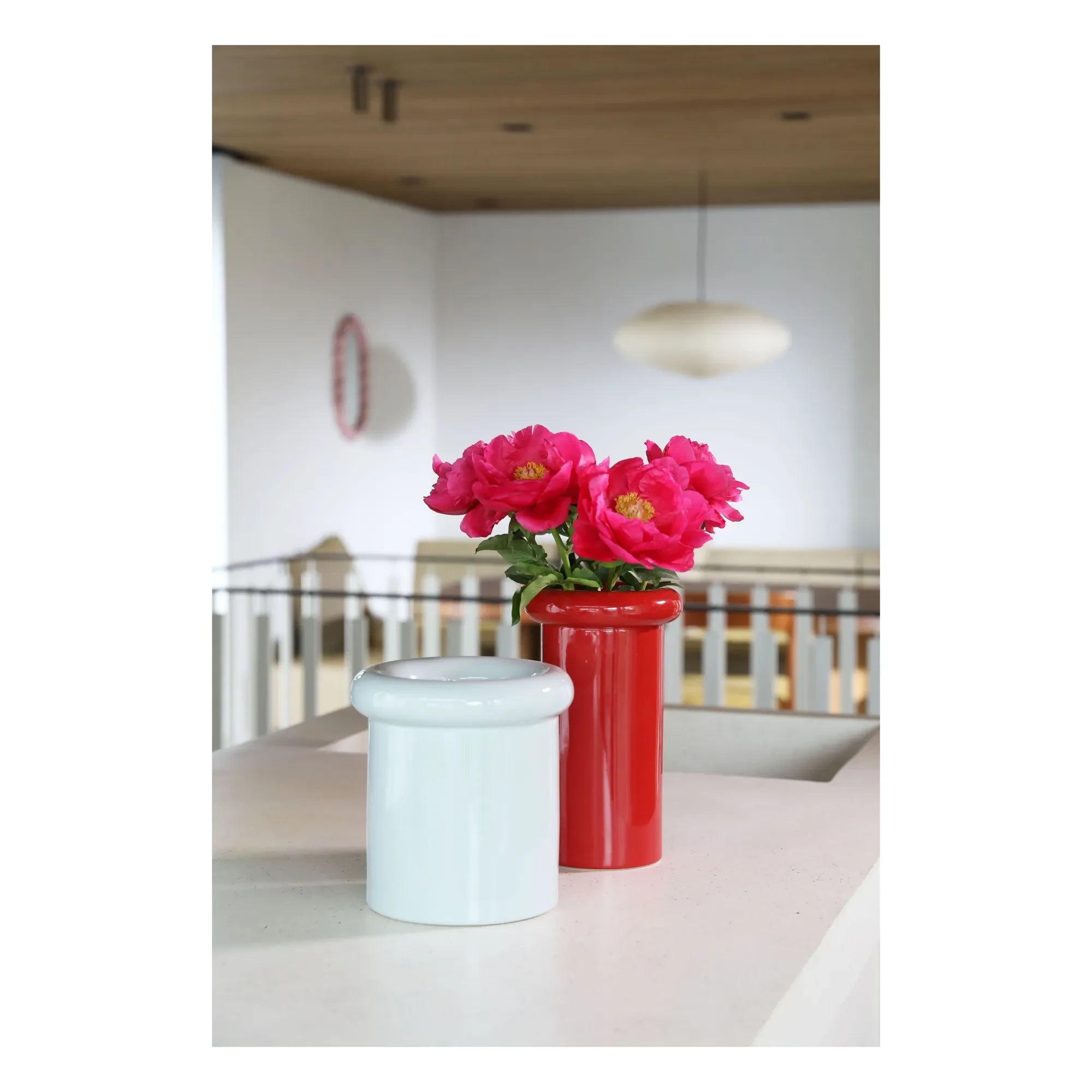 &Klevering - Turban stone ceramic vase | Red