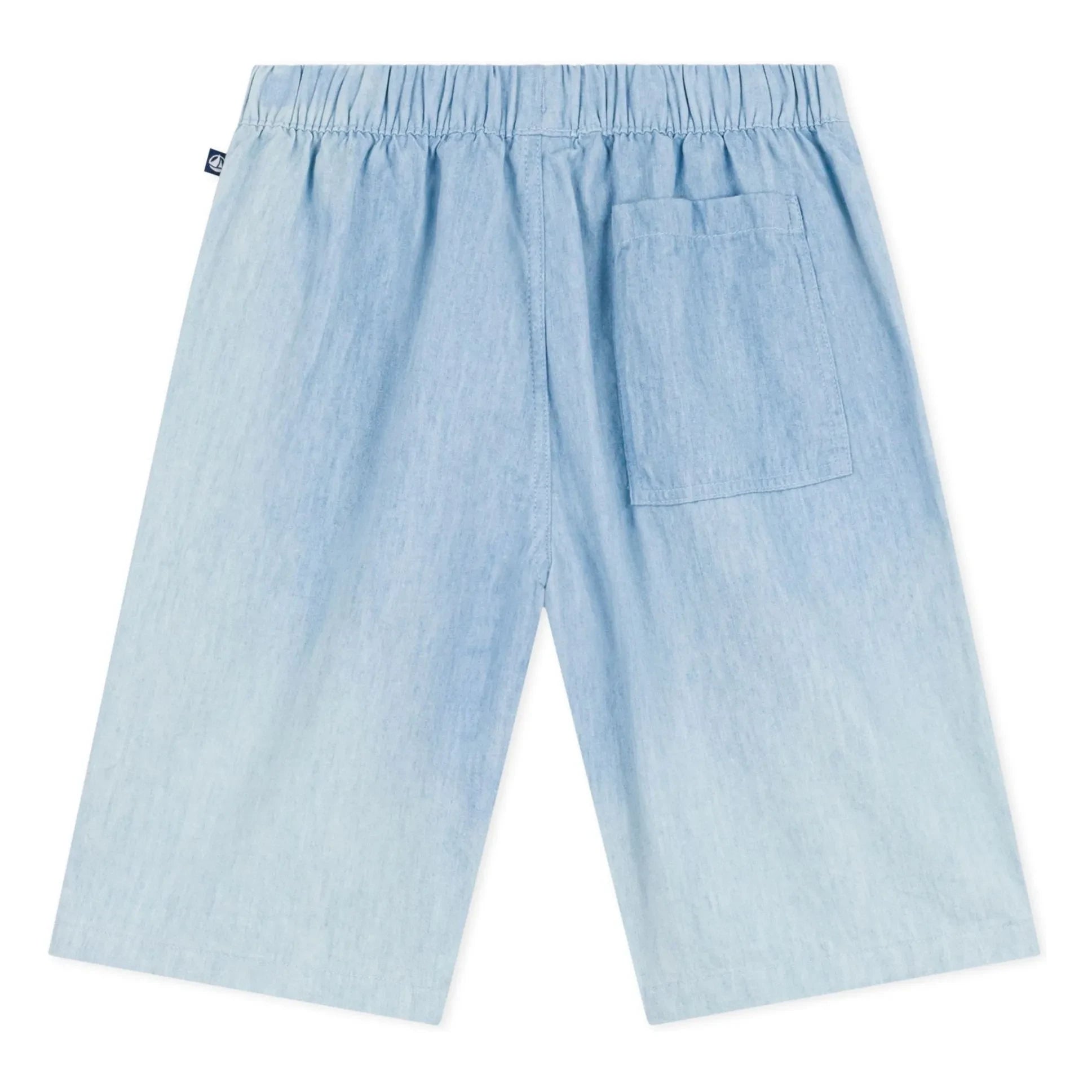 Petit Bateau - Light Blue Denim Chambray Organic Cotton Shorts