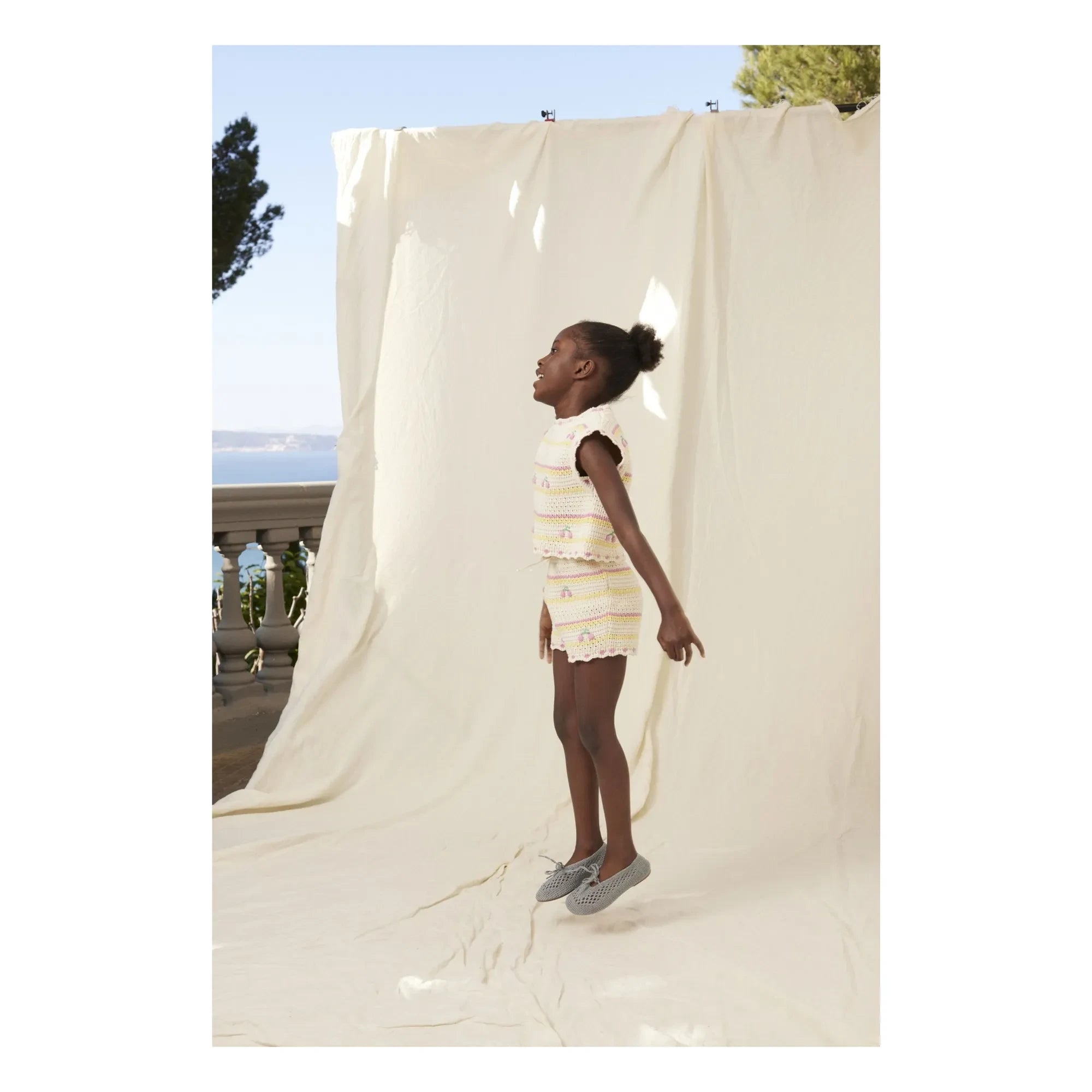 Bebe Organic - Top Crocheted Paloma Cherries Organic Cotton | Ecru