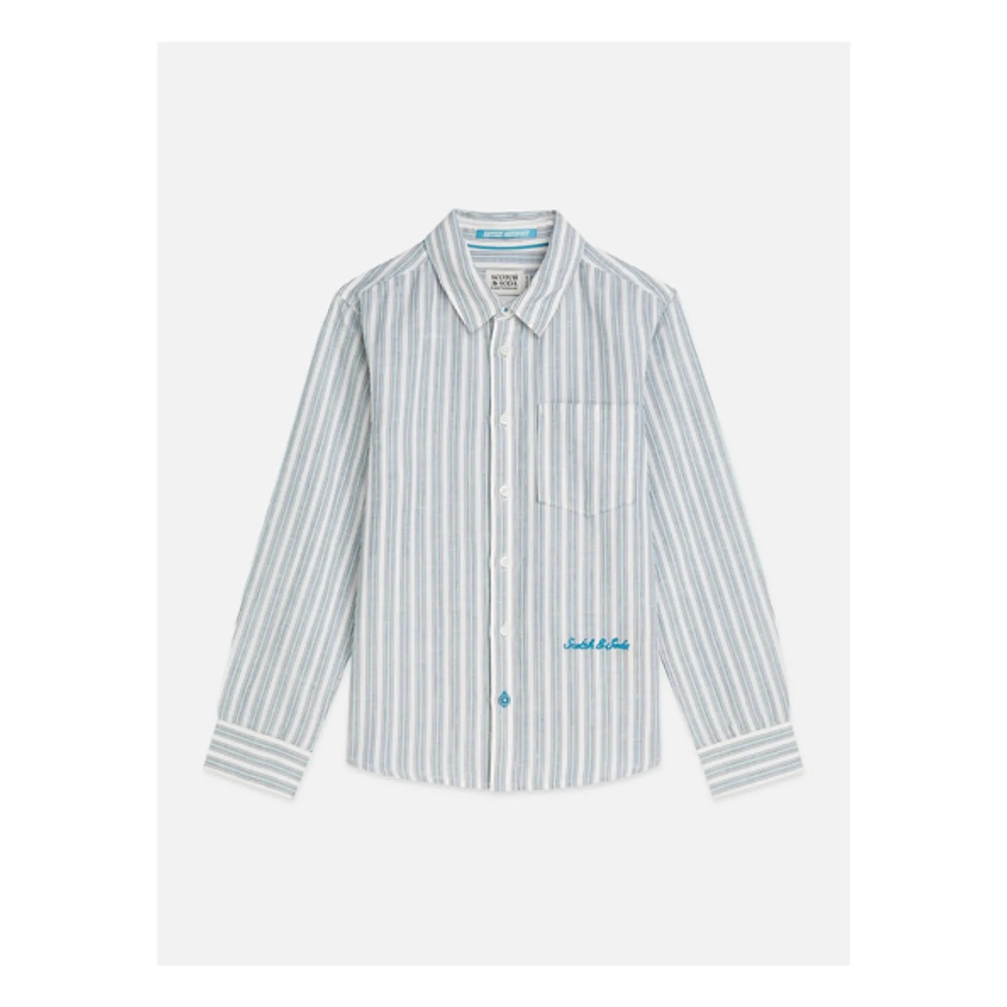 Scotch & Soda - Striped Linen Shirt | Light Blue