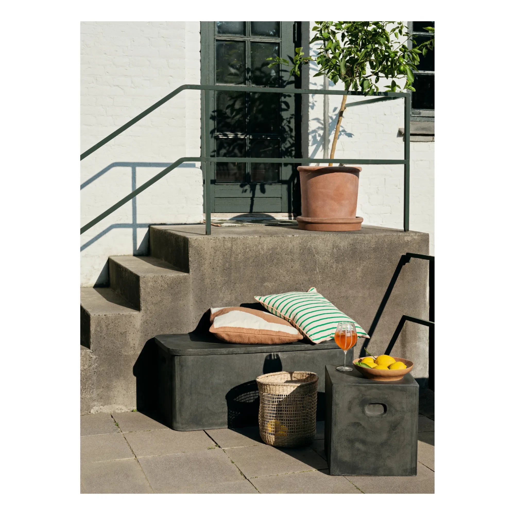 Broste Copenhagen - Fiber Outdoor Storage Bench | Carbon