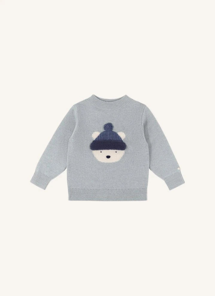 Donsje - Denn Polar Ayı Merino Yünlü Kazak | Mavimsi gri