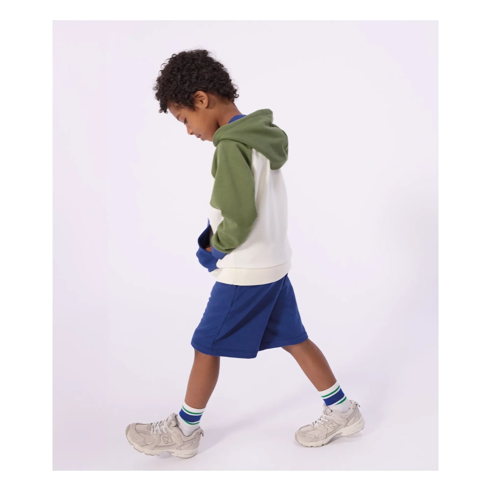 Petit Bateau - Colorblock Molleton sweatshirt | Ekru