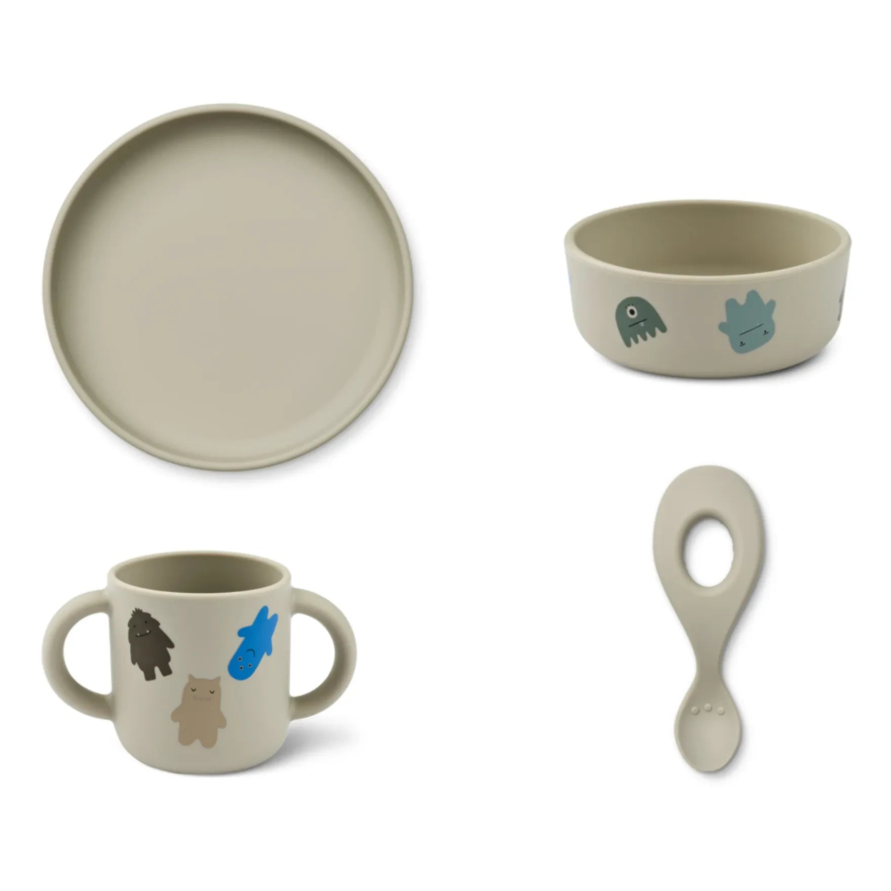 Liewood - Vivi Silicone Tableware Set 4 Pieces | Monster/Sky