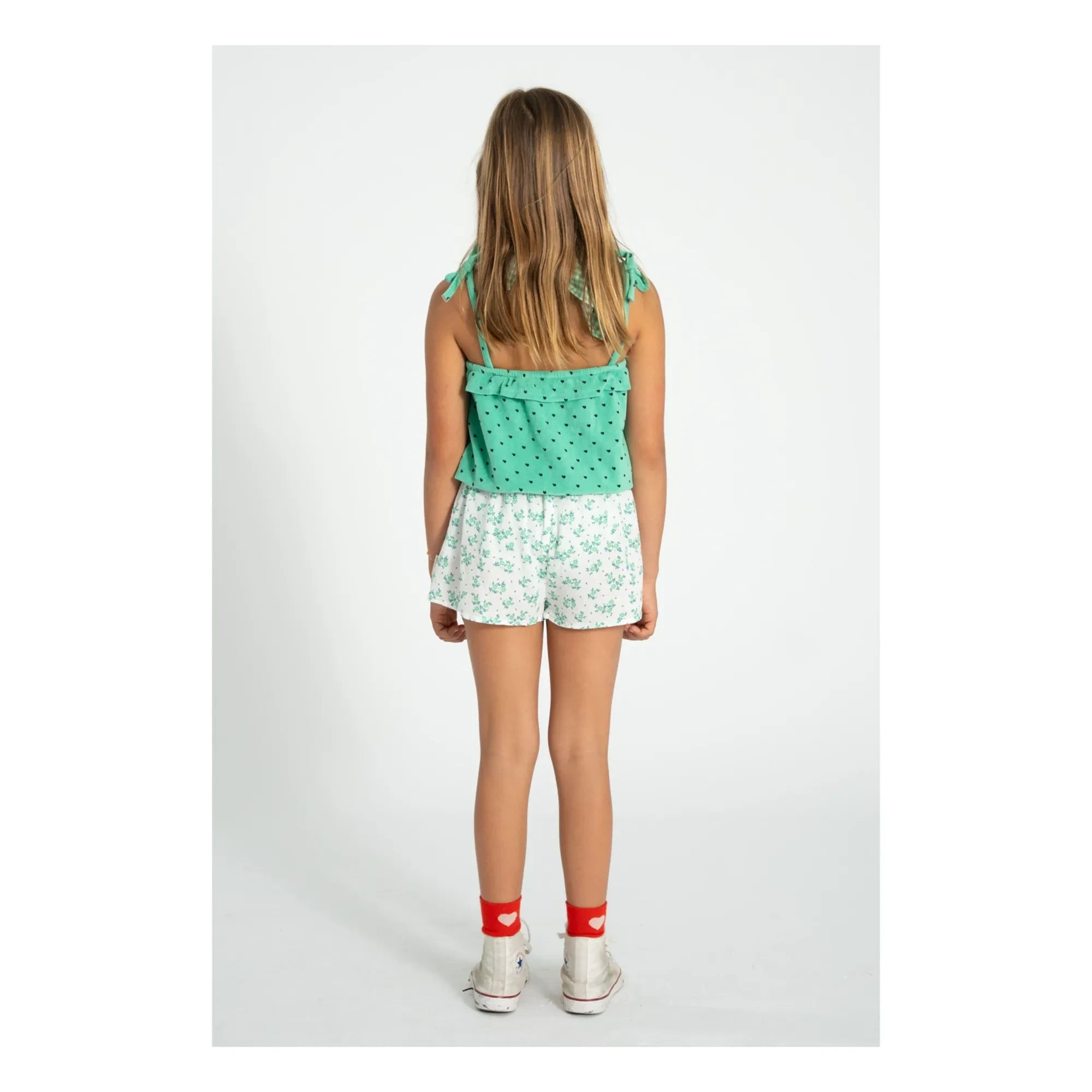 Piupiuchick - Organic Cotton Floral Shorts | White
