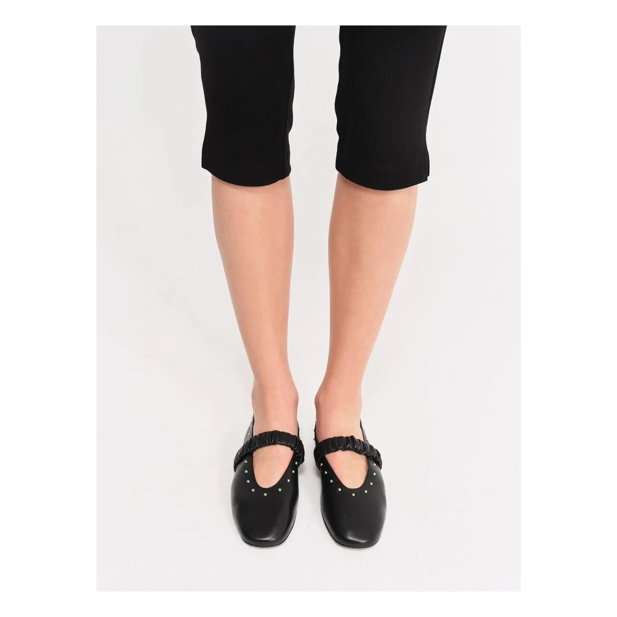 Socque Paris - June Leather Ballerina | Black