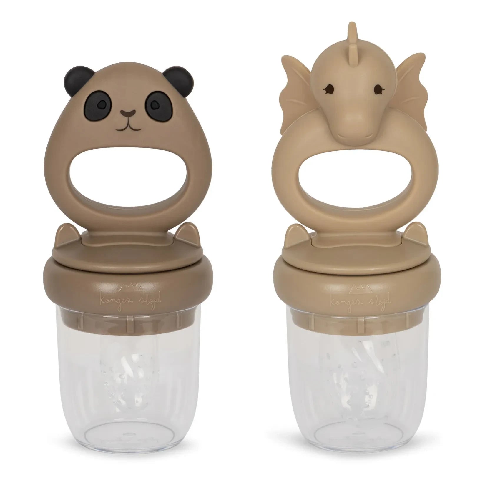 Konges Sløjd - Dragon/Panda emzikler - 2'li Set | Bej