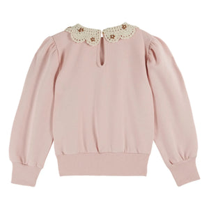 Emile et Ida - Claudine Collar Sweatshirt Organic Cotton | Pink