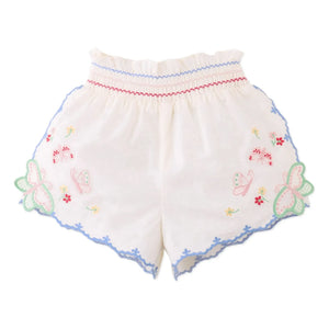 Gingersnaps - Jisoo Embroidered Baby Shorts | White