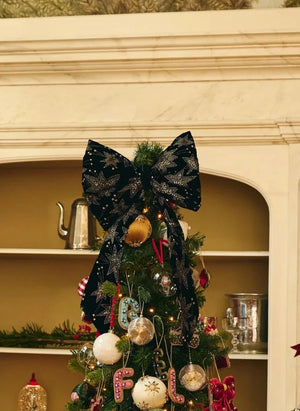 Anna + Nina - Starry Eve Velvet Decorative Christmas Bow | Black