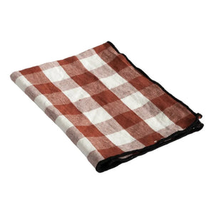Maison de Vacances - Bourdon Black Mesh Gingham Napkin | Vichy Clay
