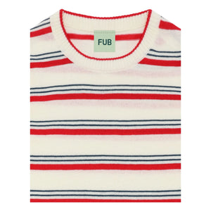 FUB - Striped T-Shirt Extra Thin Mesh Organic Cotton | Red