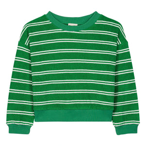 We Are Kids - Organic cotton terry sweatshirt with Nat stripes | Green