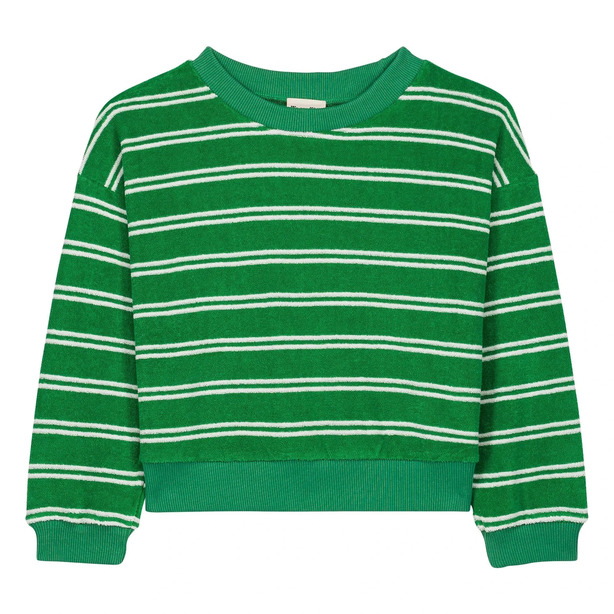 We Are Kids - Organic cotton terry sweatshirt with Nat stripes | Green