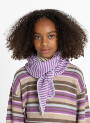 Smallable Kid - Ninon Striped Wool Scarf | Blue