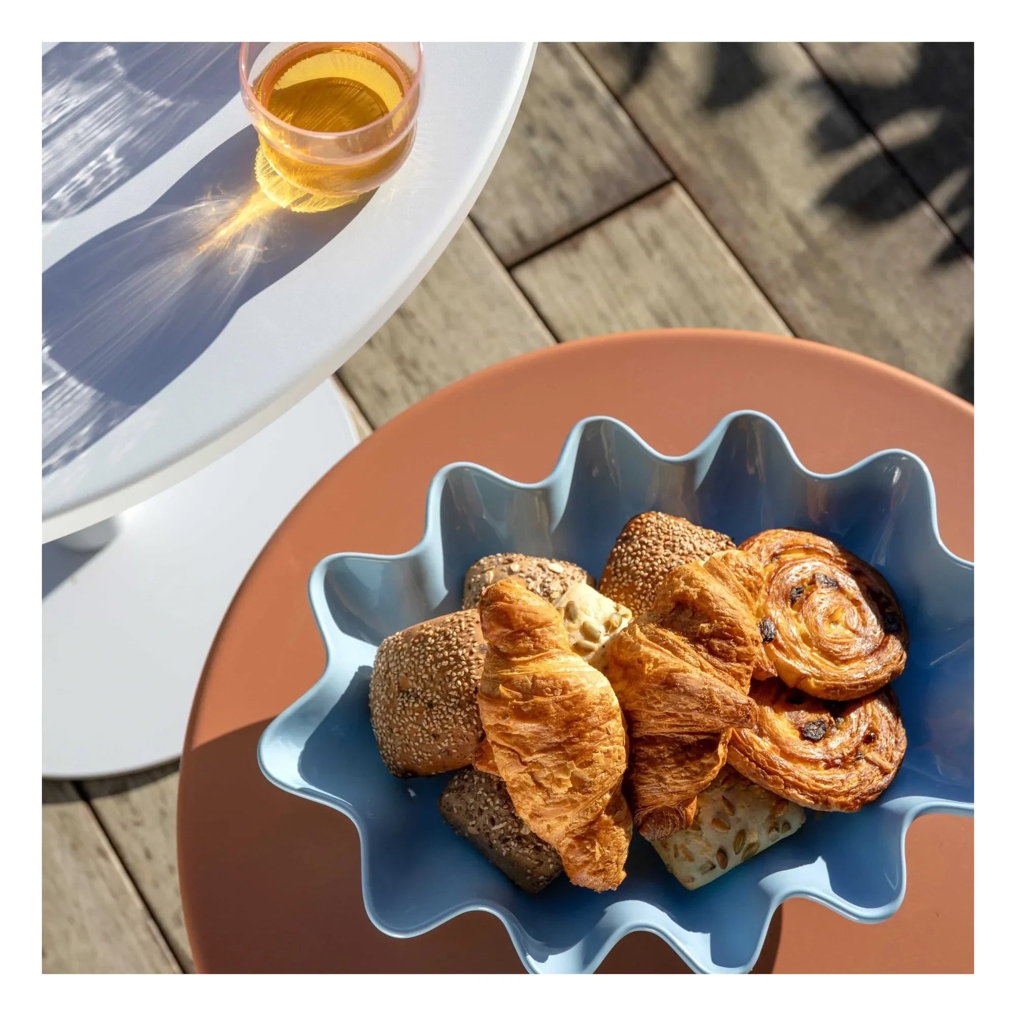 &Klevering - Sun Stone Ceramic Plate | Ice Blue