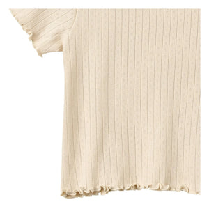 Wheat - Irene Ribbed Organic Cotton T-Shirt | Ecru