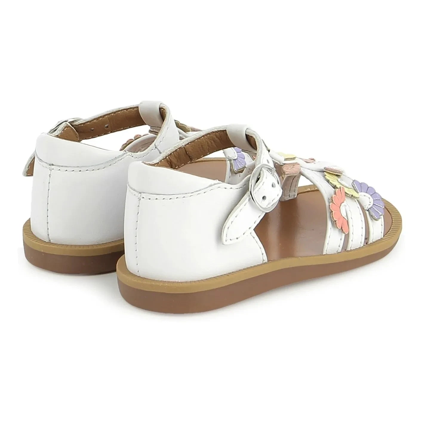 Pom d'Api - Poppy Multi Daisy Sandals | White