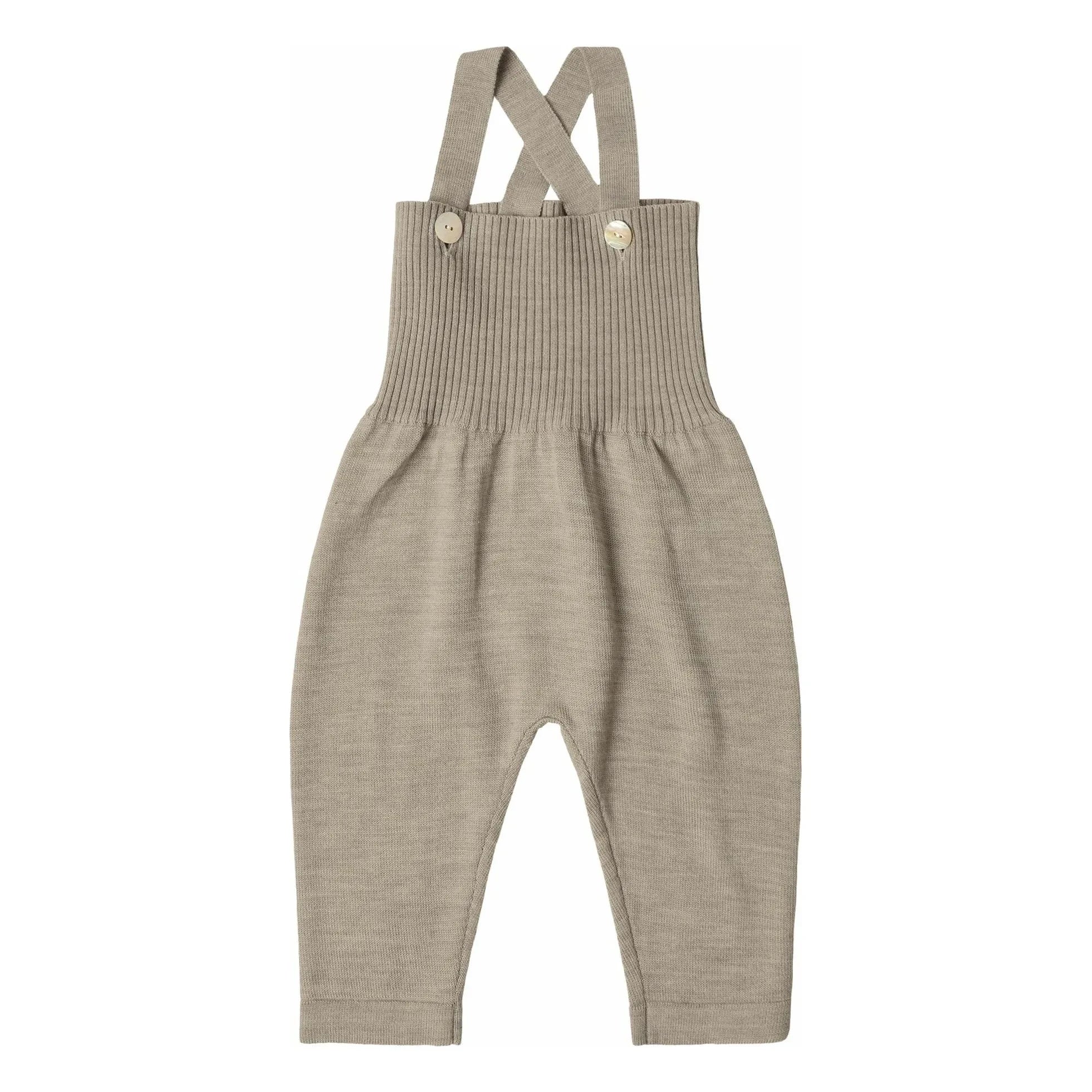 FUB - Merino Wool High-Waisted Overalls | Heather Beige