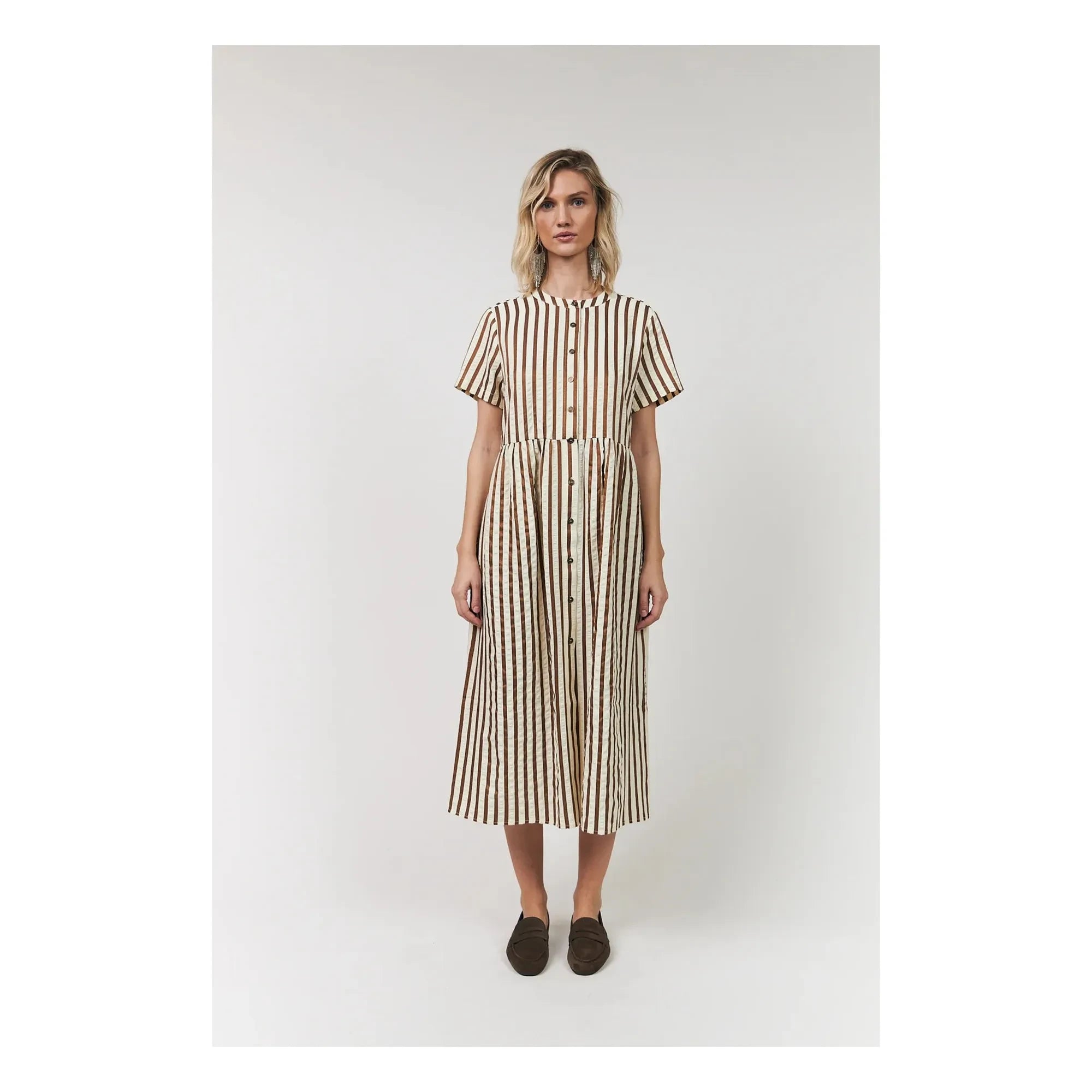 Lollys Laundry - Aliya Cotton Dress | Mocha