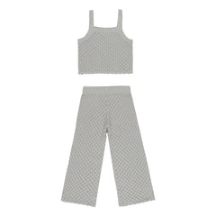 Rylee + Cru - Pointelle Top and Pants Set | Gray