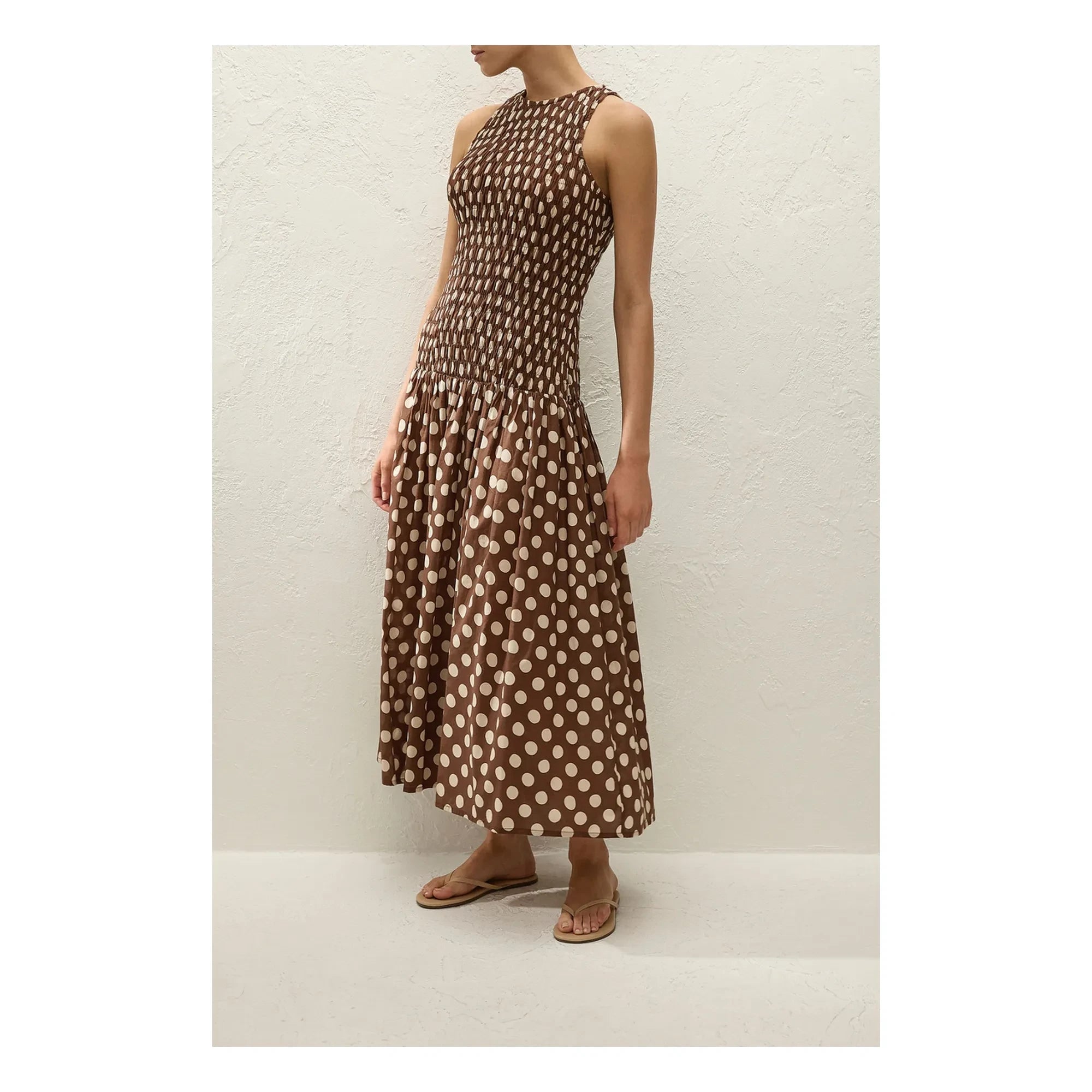 Faithfull the Brand - Luisa Polka Dot Cotton Dress | Chocolate