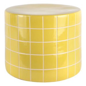 Present Time - Retro Tiles Alçak Yan Sehpa | Sarı