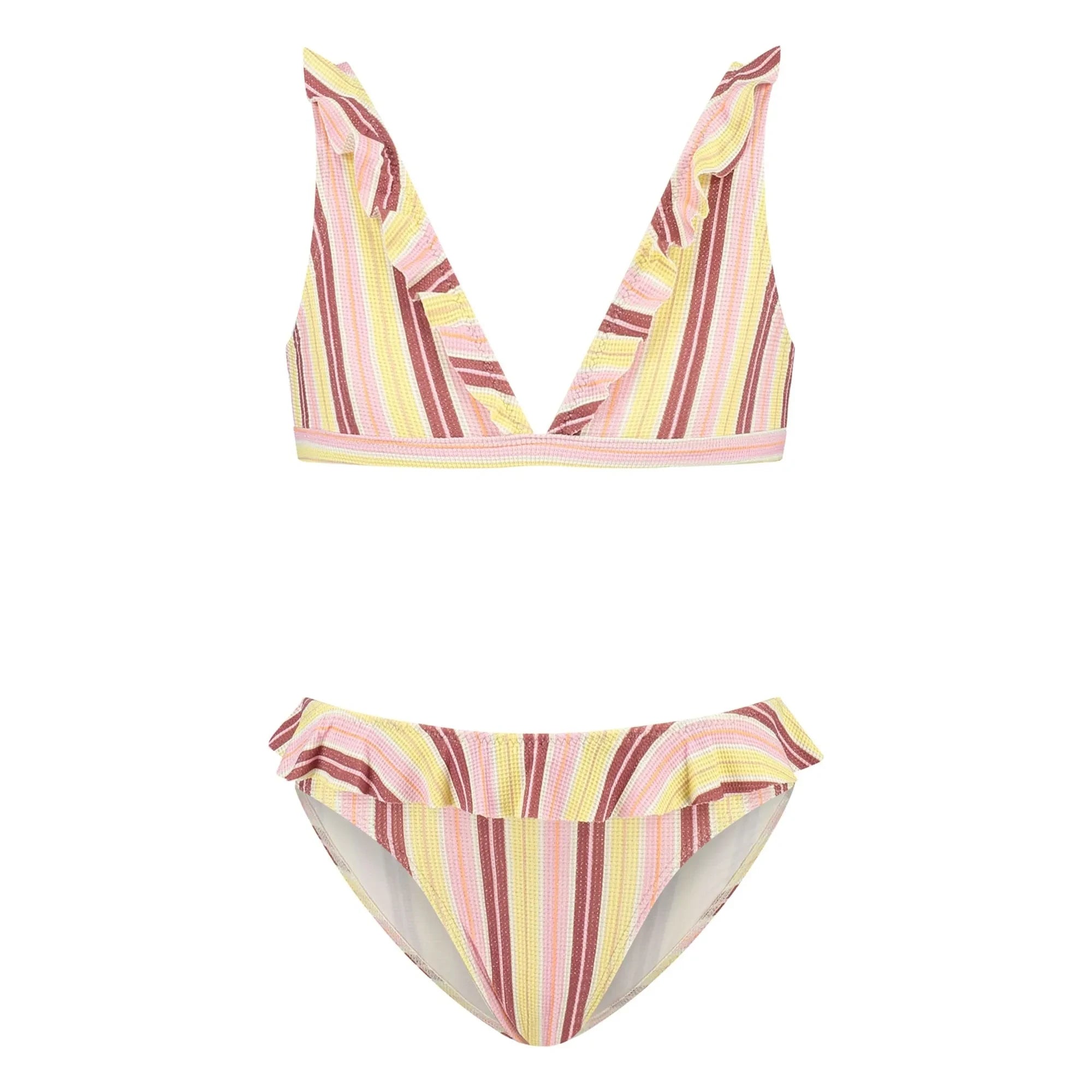 Beachlife - Striped Ribbon Bikini | Light Yellow