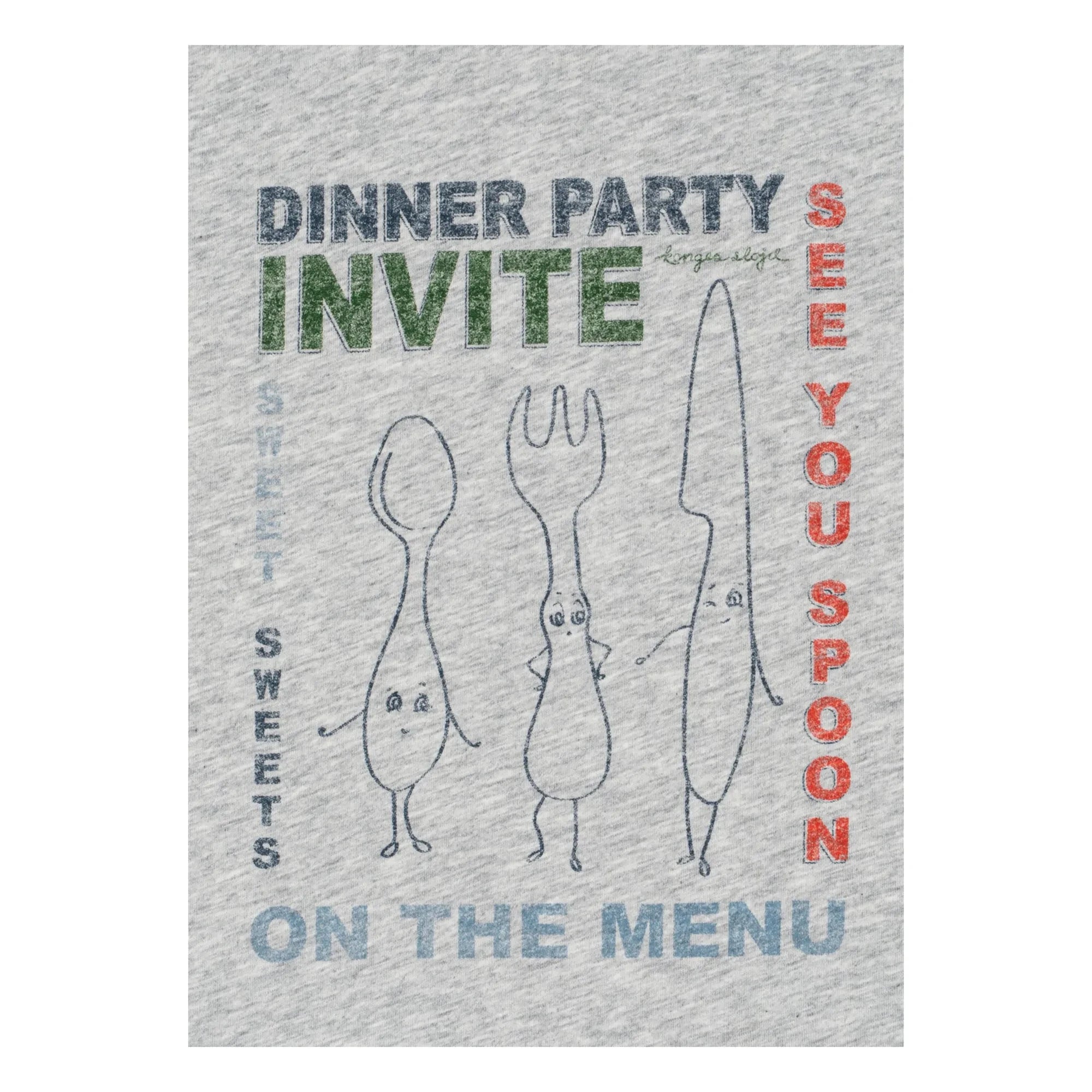 Konges Sløjd - Famo Dinner Party Organic Cotton T-Shirt | Grey Melange