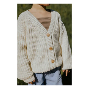 Yuki - Organic Cotton Thick Cardigan | Ecru