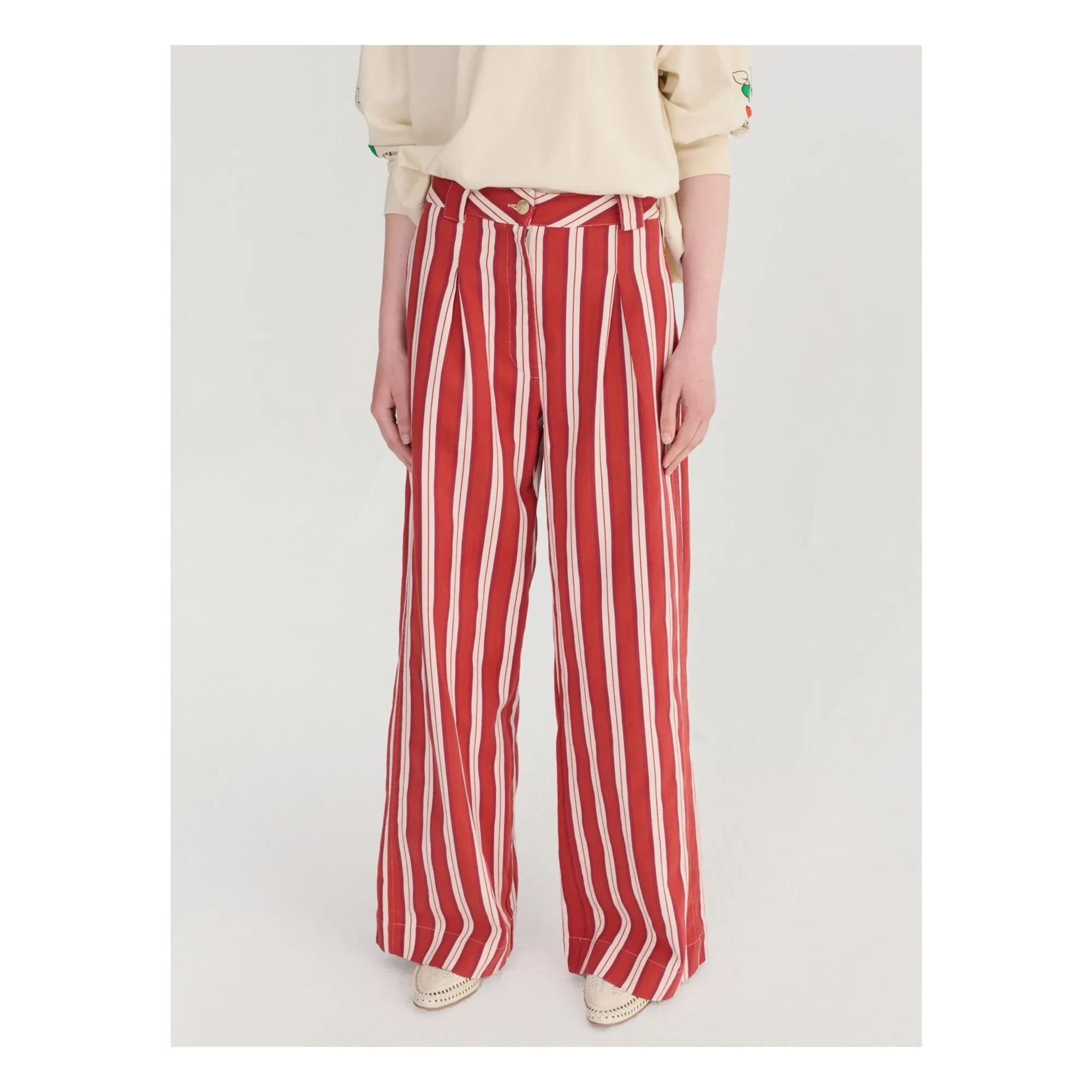 Bobo Choses - Cotton Striped Pants | Red