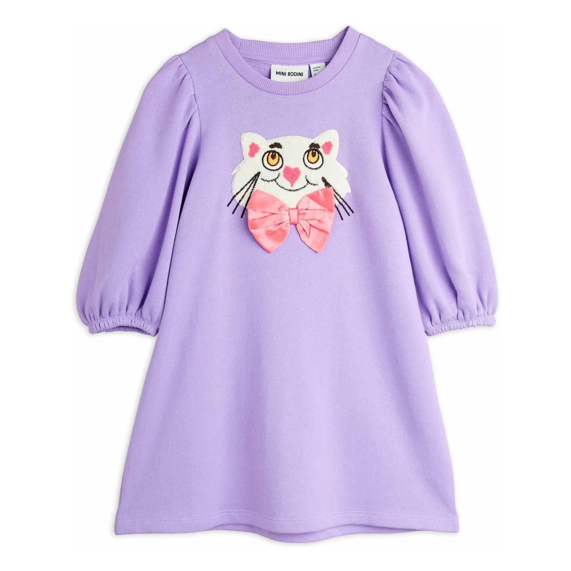 Mini Rodini - Organic Cotton Cat Dress | Purple