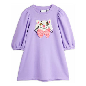 Mini Rodini - Organic Cotton Cat Dress | Purple