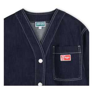 Kenzo - Denim V yaka ceket Kenzo Garden | Koyu Mavi