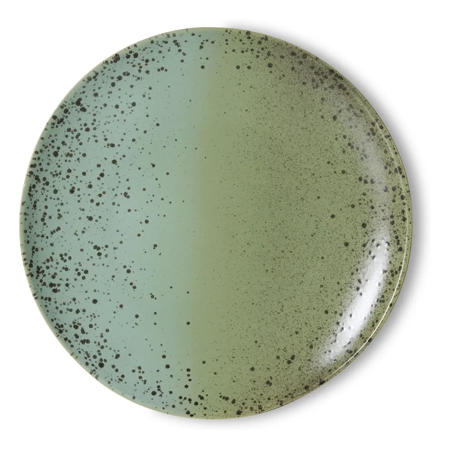 HKliving - Fleck Ceramic Dinner Plates - 2-Piece Set | Light Green