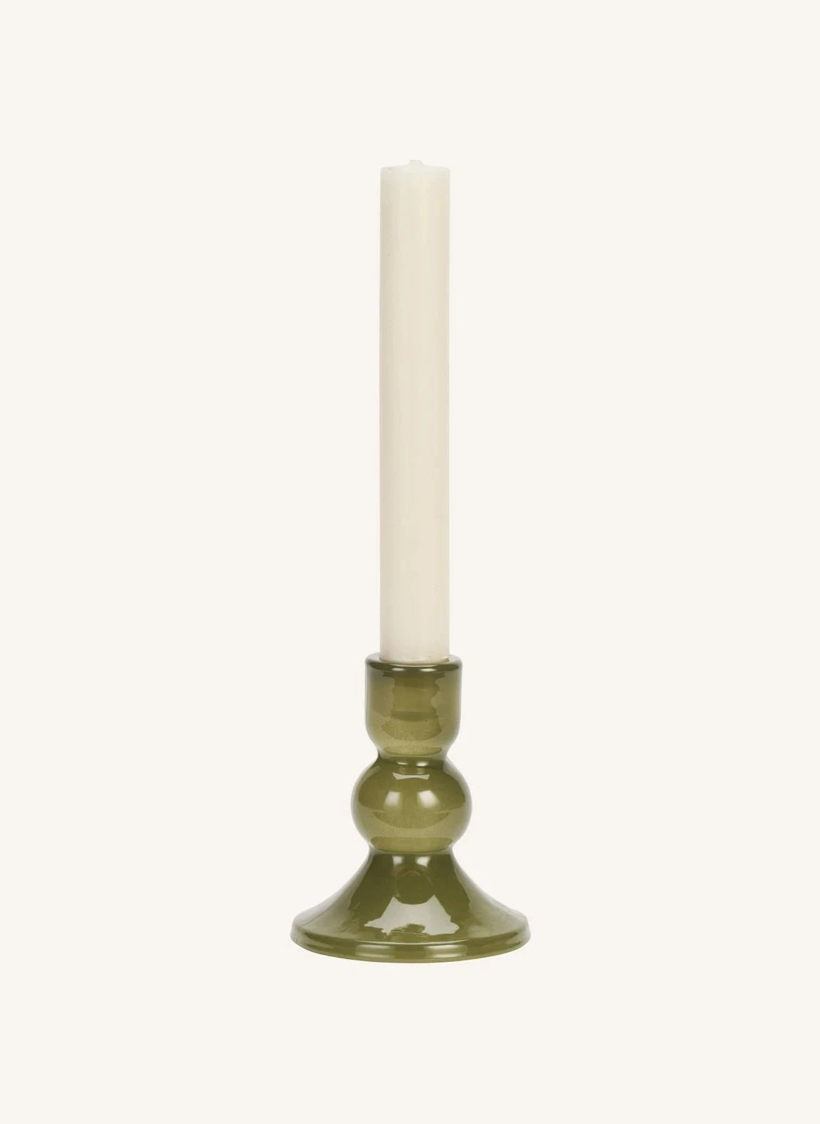 Madam Stoltz - Glass Candle Holder | Green