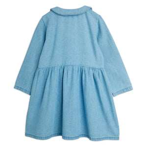 Mini Rodini - Organik Pamuklu Denim Tavşan Elbise | Mavi