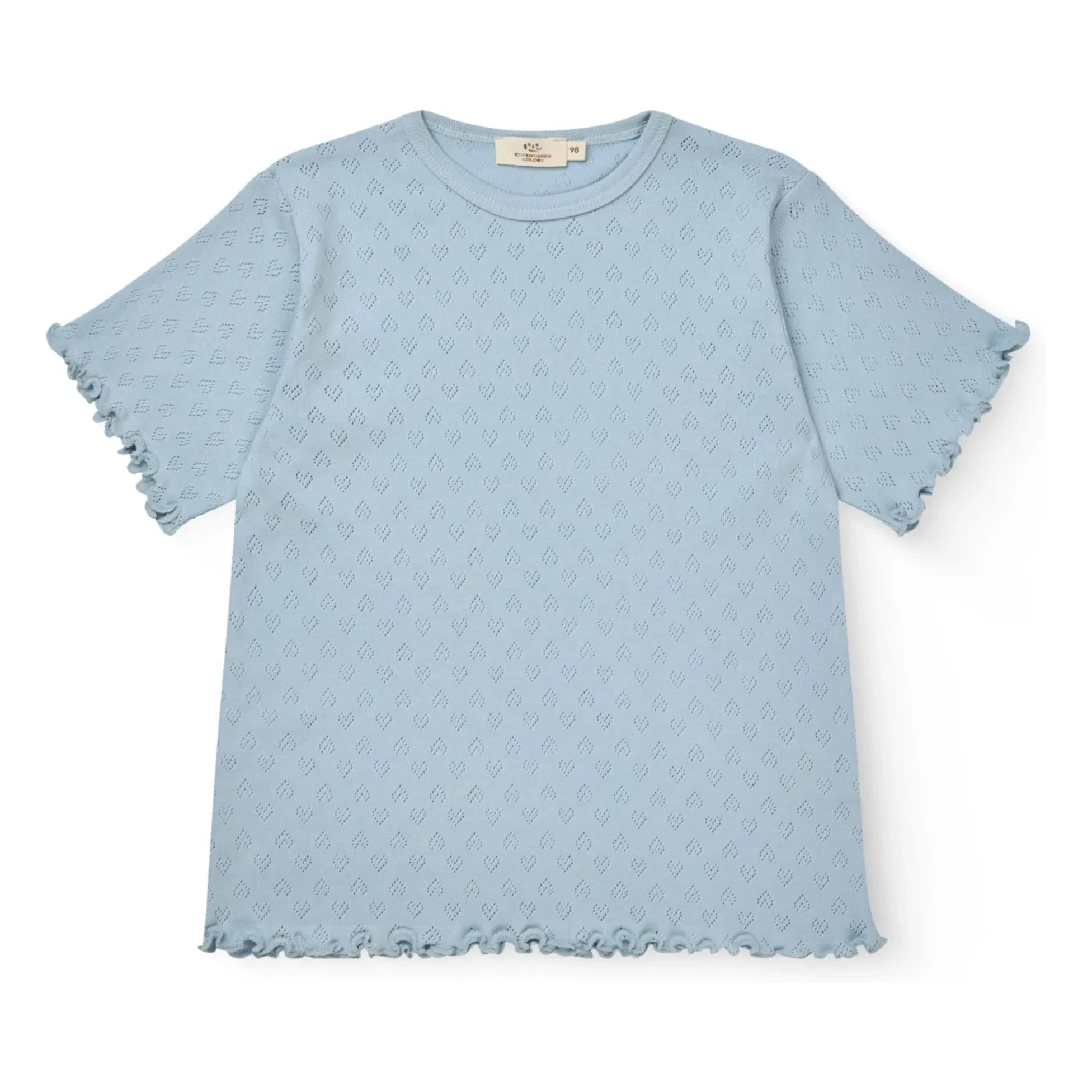 Copenhagen Colors - Pointelle Organic Cotton T-Shirt | Light Blue