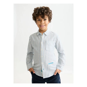 Scotch & Soda - Striped Linen Shirt | Light Blue