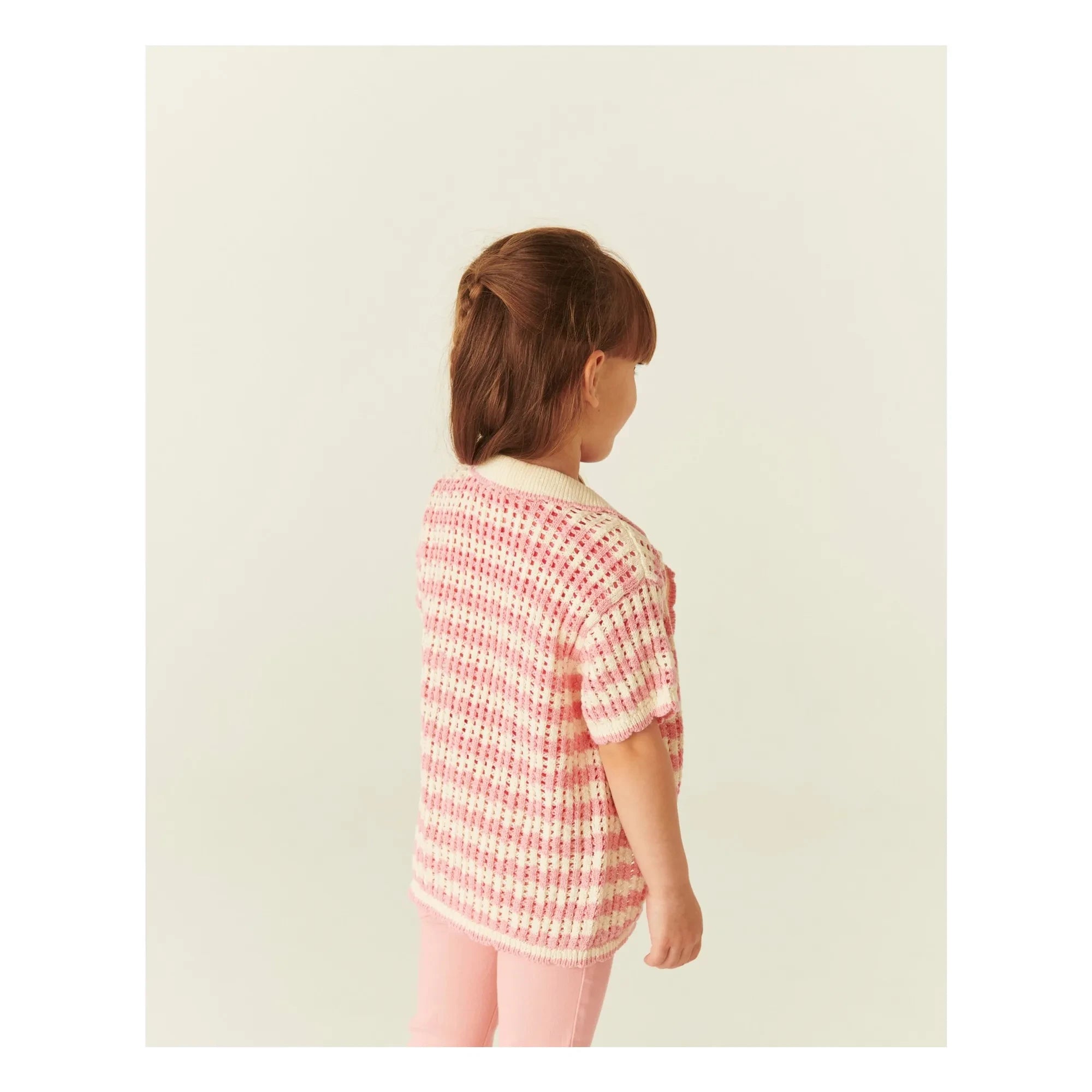 Copenhagen Colors - Organic Cotton Crochet Short Sleeve Cardigan | Ecru