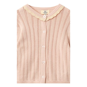 Copenhagen Colors - Polka dot organic cotton cardigan | Peach