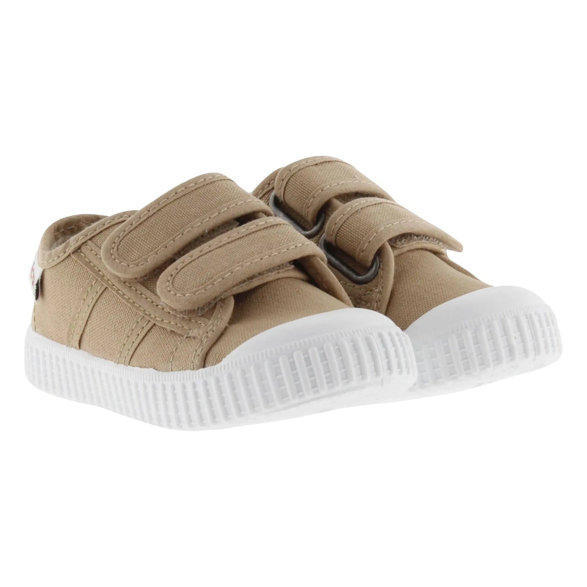 Victoria - Tiras Canvas Scratch Sneakers | Camel