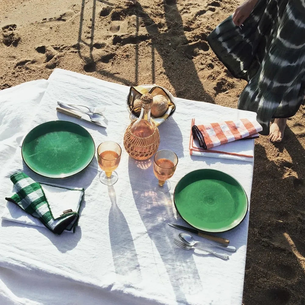 Maison de Vacances - Slate Vichy Bordon Napkins | Vichy Slate