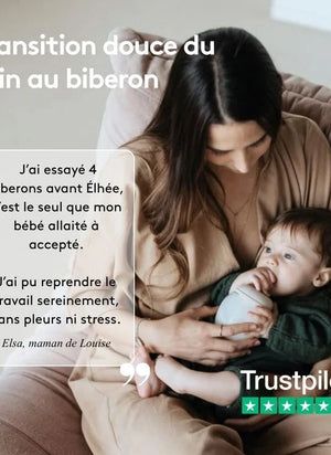 Elhée - Tıbbi Sınıf Silikon Biberon, Ergonomik "Kalpler" Emzikli | Açık Pembe