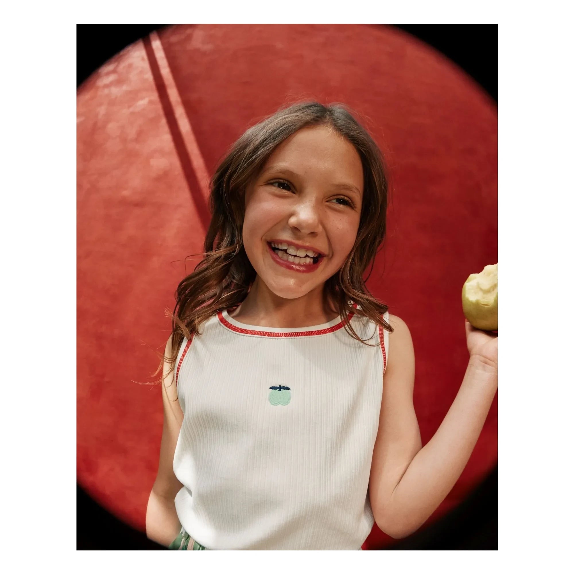 Goldie + Ace - Fitted Cotton Tank Top Apple | Ivory