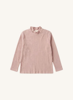 Studio Bohème - Collared Ruffled Organic Cotton T-Shirt | Rosewood